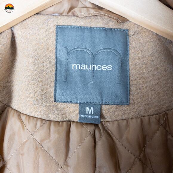 Maurices Overcoat Tan Long Sleeve Full-Zip Pockets Women's Size Medium - Picture 8 of 15